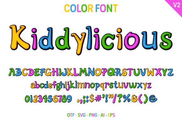 Kiddylicious V2: The Playful Color Font for Kid-Centric Crafts